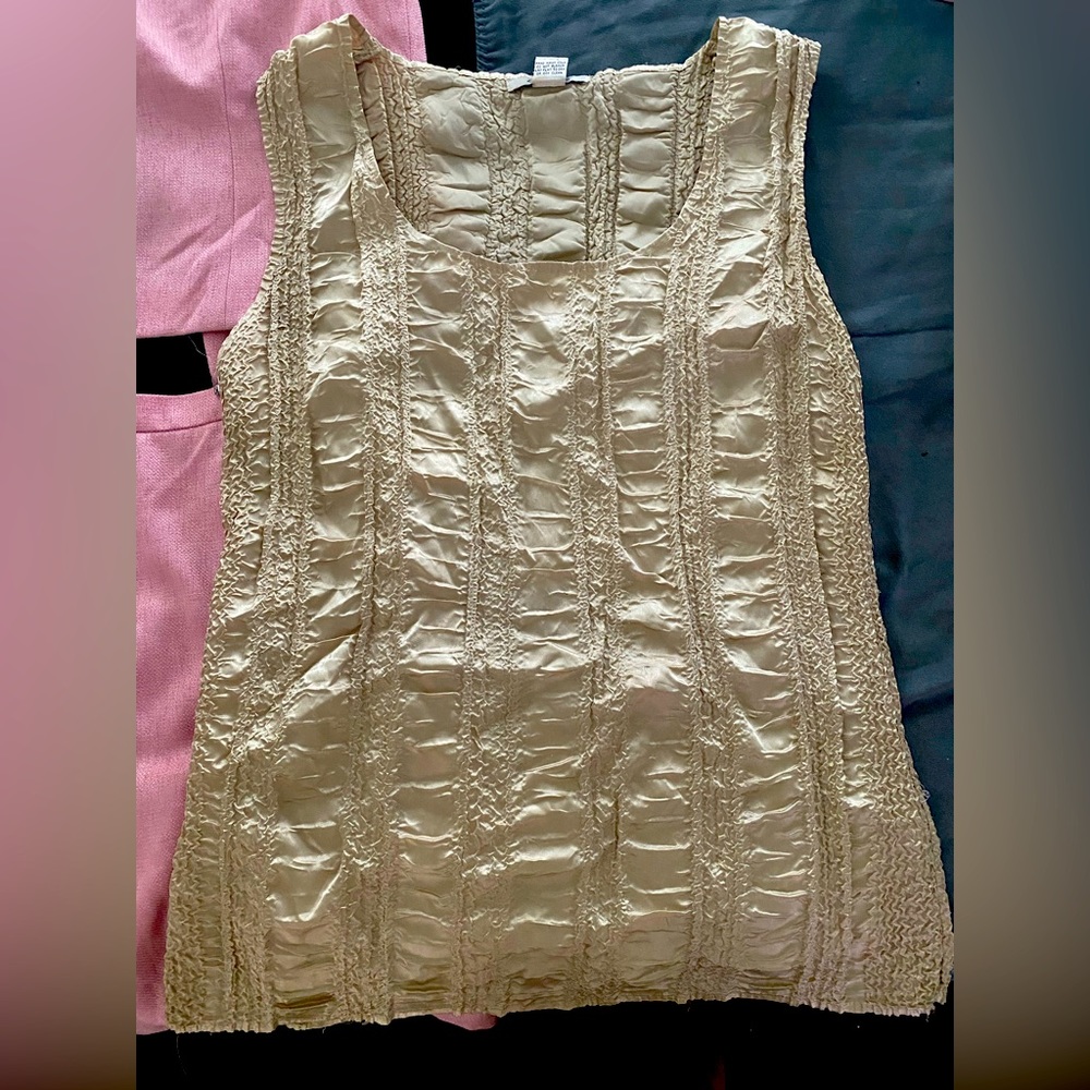 Gold tank dress top long